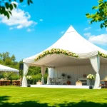 Enjoy beautiful Tent Rentals for your outdoor events, featuring stylish decor and tranquil settings.