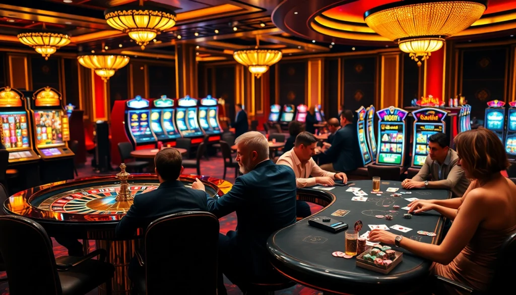 Découvrez l'excitation du meilleur casino en ligne avec des joueurs élaborant des stratégies autour de jetons de poker et de la roulette.