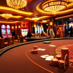 Découvrez l'excitation du meilleur casino en ligne avec une élégante table de baccarat et des machines à sous vibrantes.