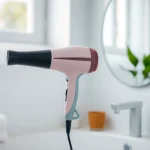 Enhance your styling routine with a powerful hair dryer for frizzy hair, showcasing modern design and sleek features.
