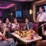 Gangnamtune.com reveals an exciting karaoke night with friends, vibrant decor, and engaging atmosphere.