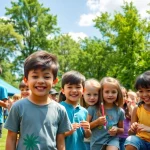 Exciting summer kids camp experience with children engaging in fun outdoor activities.