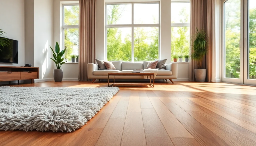 Enhance your space with lvp flooring in a stylish, sunlit living room.