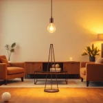 Sleek Illumination highlighting a modern lamp setup in a stylish interior environment.