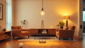 Sleek Illumination highlighting a modern lamp setup in a stylish interior environment.