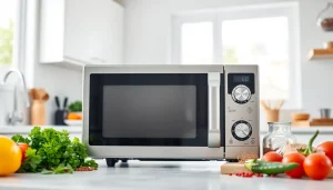 Cook delicious meals quickly with this stylish Microwave Oven in modern kitchen.