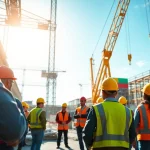 Captivating construction events showcasing collaboration at a vibrant construction site.