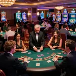 Players experiencing thrilling moments at amigogrillandco casino floor
