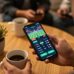 Betting on PG88 mobile app showing live sports odds in a cozy home setting.
