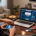 Online poker game with u888poker interface showcasing strategic gameplay at home