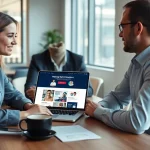 Hereford Website Designers collaborating with clients in a modern office space.
