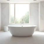 Transform this space into elegant bathrooms with plush features and serene ambiance for a soothing retreat.