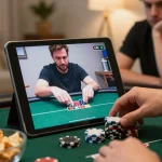 Placing bets on a tablet showcasing top quality widgets in an engaging online poker game