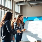 Webdesign Agentur Team, das an modernen Projekten arbeitet.