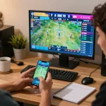 CàkhịaTV sports betting scene showing user placing bets on vibrant smartphone interface.