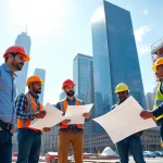 Manhattan Commercial General Contractor team overseeing a construction project in the city.