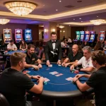 man club poker players engaged in strategy and gameplay at a luxurious casino venue