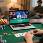 Participating in an exciting poker game on Paris888, showcasing strategic betting actions with detailed cards