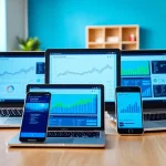 日本人フォロワー 購入に基づくソーシャルメディアの分析を示すデジタルデバイスのセットアップ