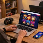 Engaging in online gaming at Trang chủ MM88, featuring vibrant graphics and a cozy atmosphere.