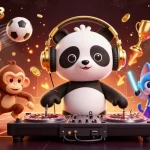 Engage with mansion88’s thrilling gaming atmosphere featuring a DJ panda and lively characters.
