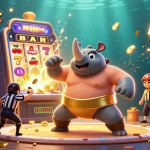 Spin exciting jackpots in zeusslot as a cartoon beetle stomps coins in a lively casino!