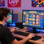 Engaging online casino gaming scene at https://fimltd.co.uk with dynamic graphics, player interaction, and vibrant decorations.