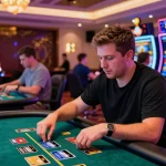 Exciting online casinos that accept credit cards with players engaged in vibrant gameplay and digital displays.