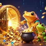 Engage with DRAGON222's exciting slots gameplay amid a vibrant, magical scene of treasure and alchemical mastery.